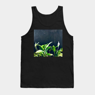 Peace lily green flower leaves. Tank Top